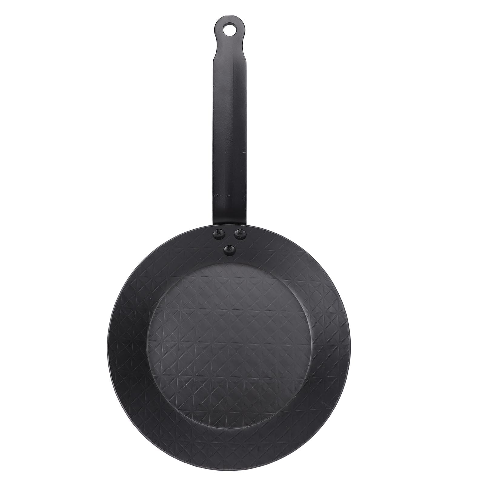 Carbon Steel Frying Pan Uniform Heating Easy to Clean Anti Stick Omelette Skillet Steak Pan for Gas Medium