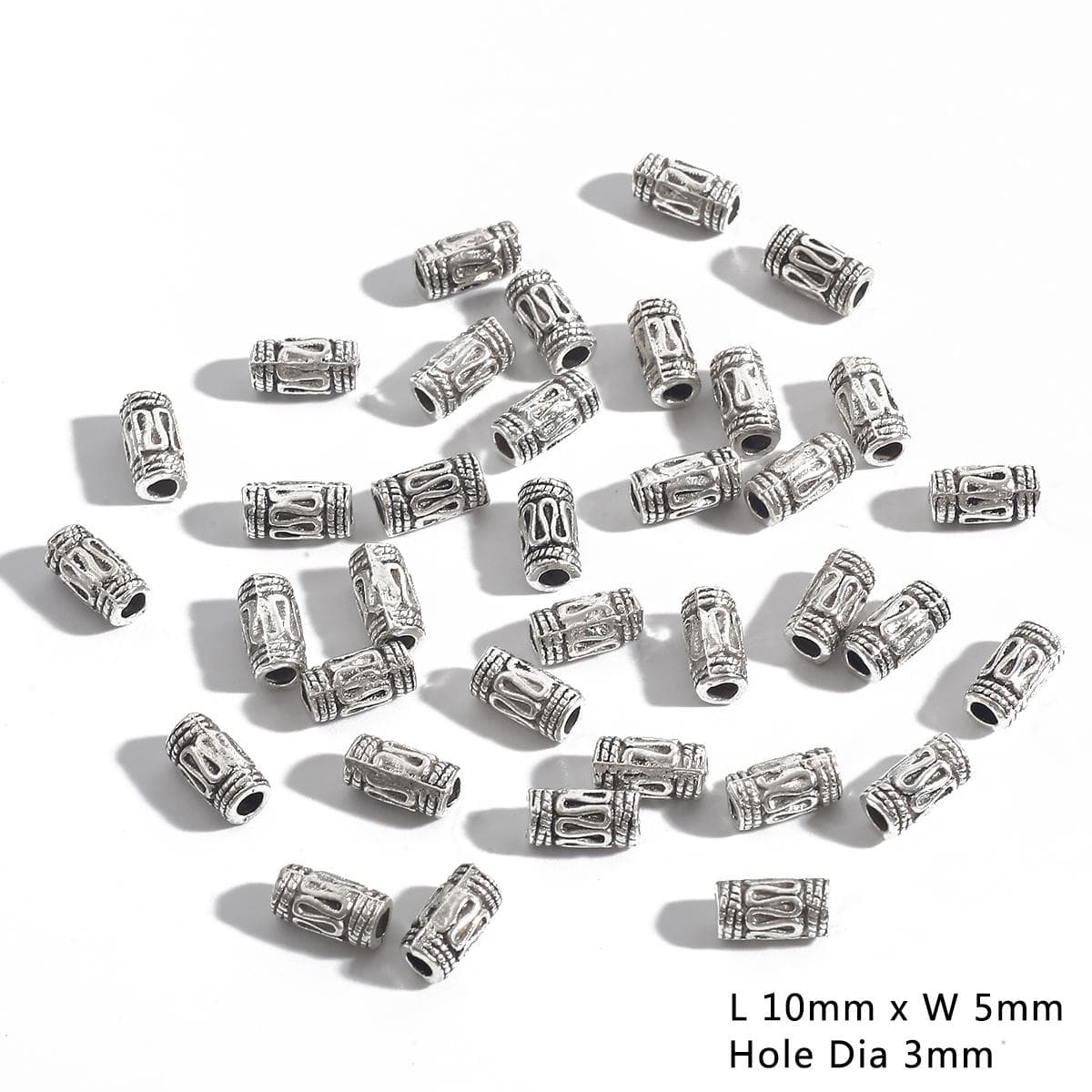 50/100Pcs Vintage Tibetan Silver Loose Metal Beads Designer Decoration Craft Spacer Beads DIY Jewelry Making Bracelet 08 50pcs silver