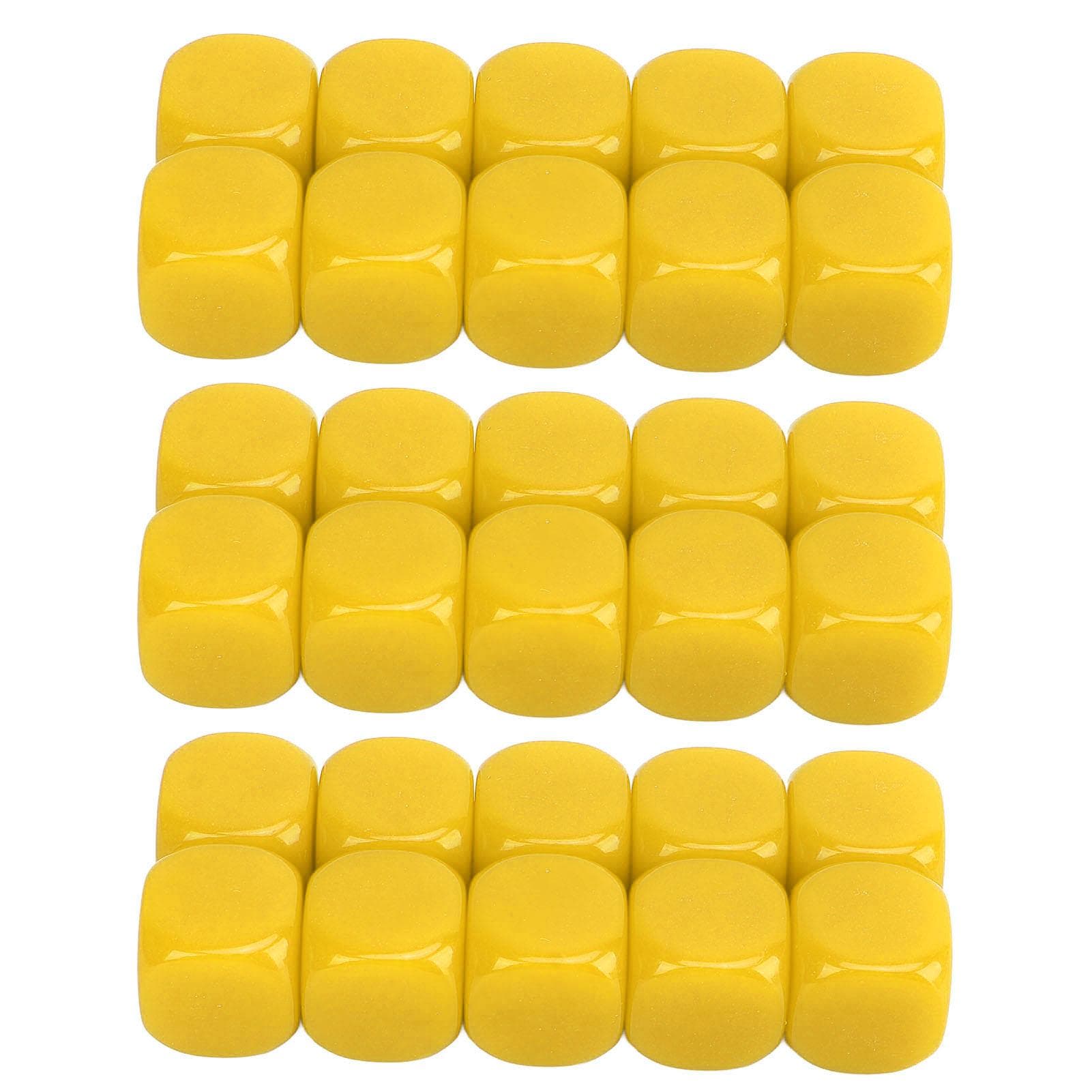 30PCS 16MM Blank Dice Set Plastic Rounded 6 Sided Dice Cubes For Game Party Fun DIY Sticker Math