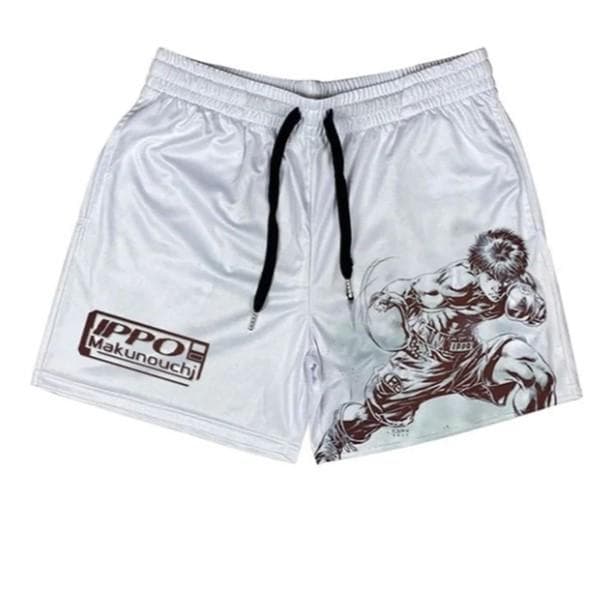 Ippo Anime Shorts Men Makunouchi Manga Print Gym Shorts Quick Dry Mesh Short Pants Cosplay Fitness Baggy Boxing Shorts XL