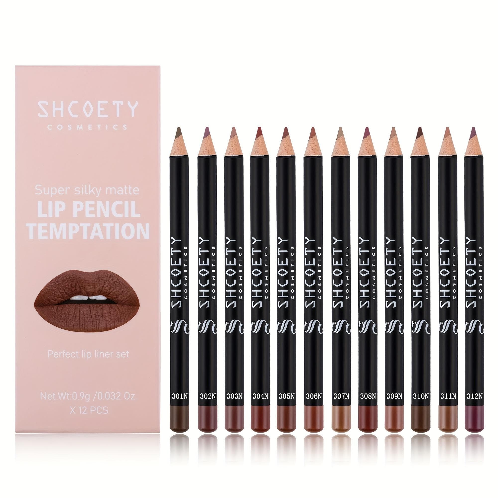 12pcs Nude Lip Liner Set Long Lasting Color Waterproof Lip Liner Sexy Lip Plumpers Lip Makeup Cosmetics 12pcs