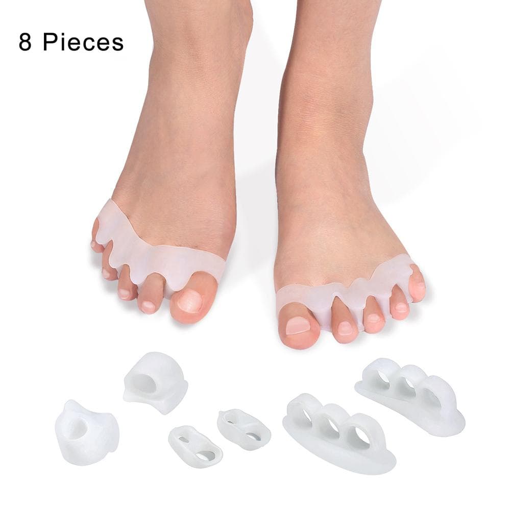 Hammer Toe Straightener Spacers for Bunion Pain Relief, Hallux Valgus, Crooked Toes and Overlap white