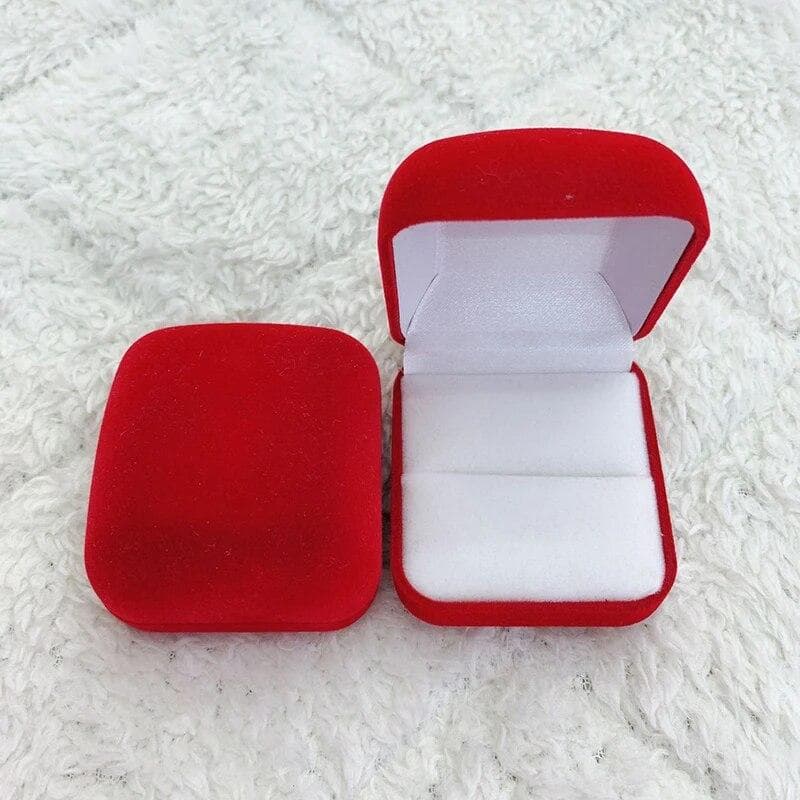 Bulk Engagement Ring Packaging Box Velvet Valentine's Day Gift Wedding Showcase Organizer Stud Earrings Storage Box red