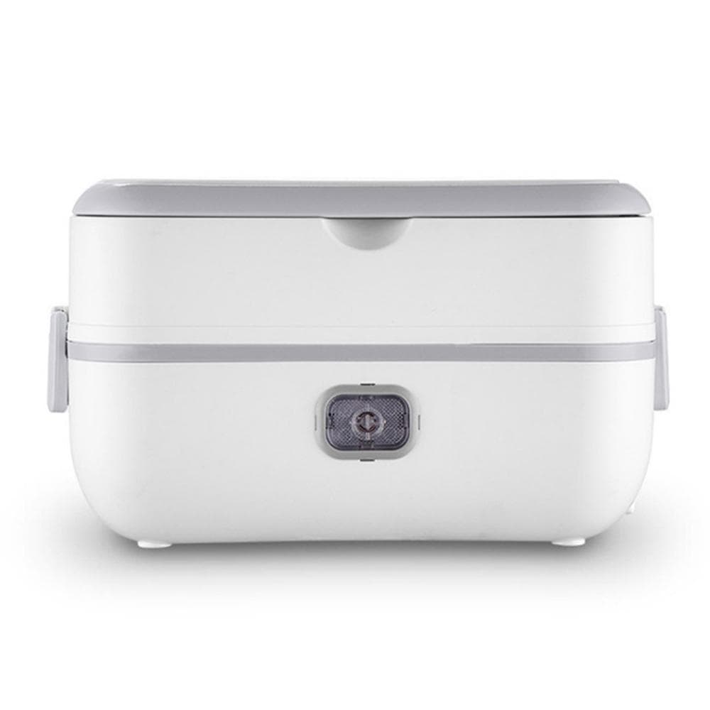Electric Lunch Box Pluggable Heating Single / Double Layer Insulation Office Workers Portable Hot EU Plug white