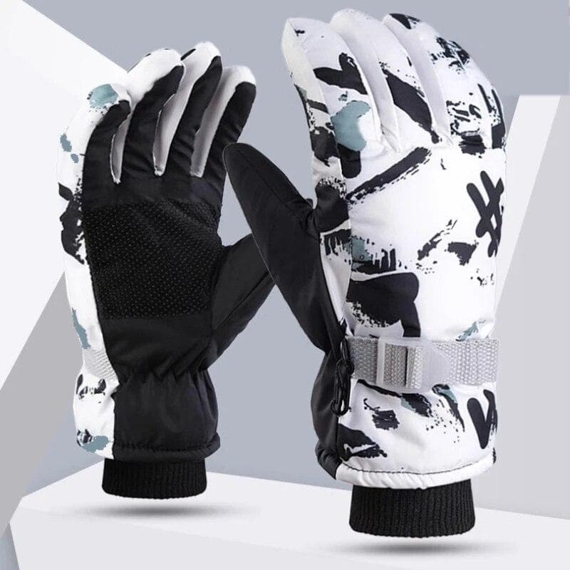 Winter Ski Gloves Warm Thermal Men Women Thickened Cotton Waterproof Non-Slip Warm Riding Outdoor Graffiti Snowboard Cycling man