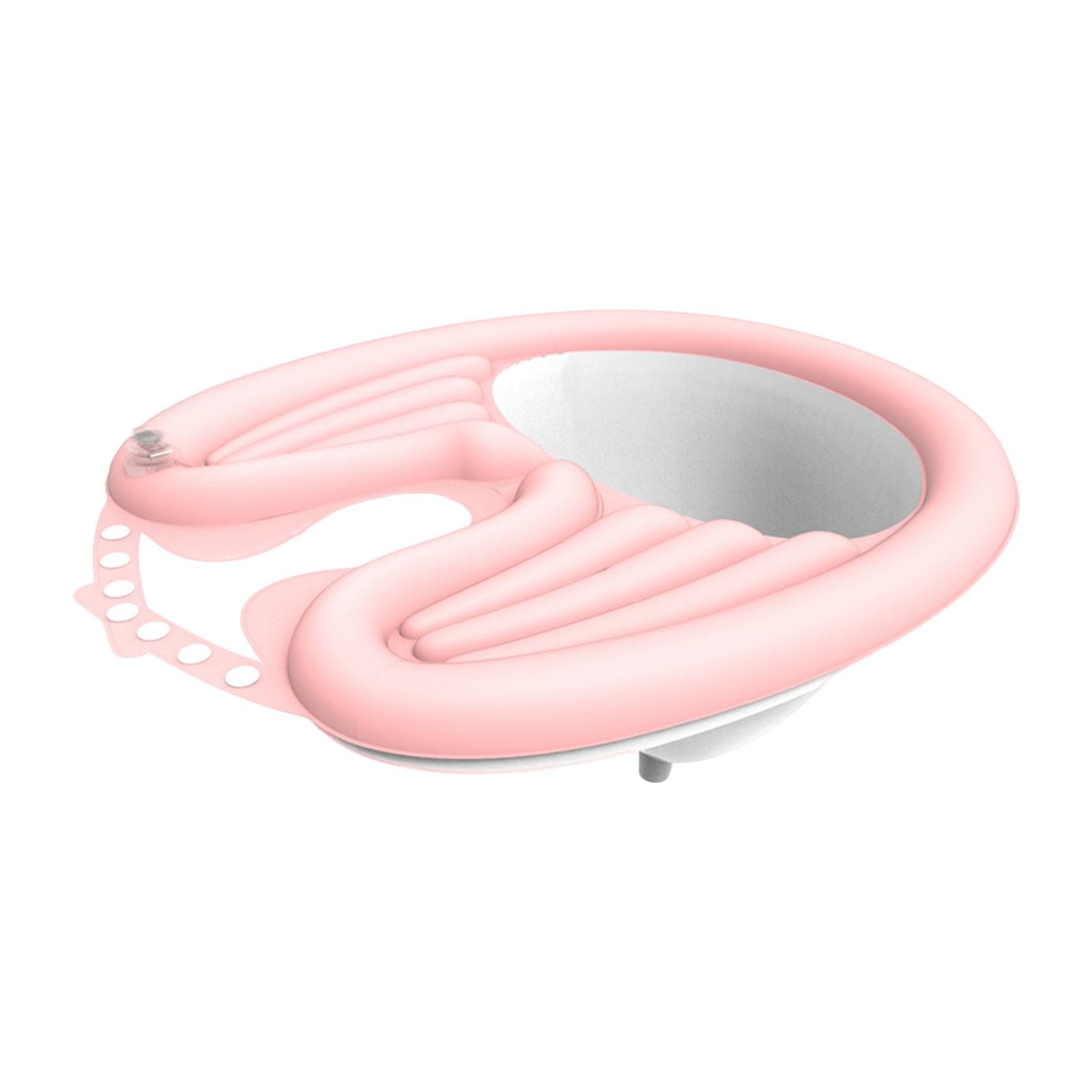 Inflatable Shampoo Trays with Tube Inflator Pump Mobile Hair Washing Basin No Spills Wash Hair In pink