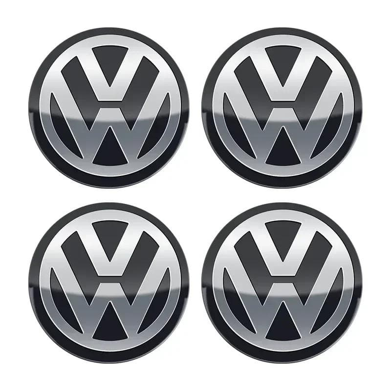 For VW New 4pcs 56/60/65/70/75mm Car Wheel Center Hub Caps Sticker Badge For Volkswagen VW B5 GTI Golf 5 7 Caddy Passat b6 Tigua 56mm