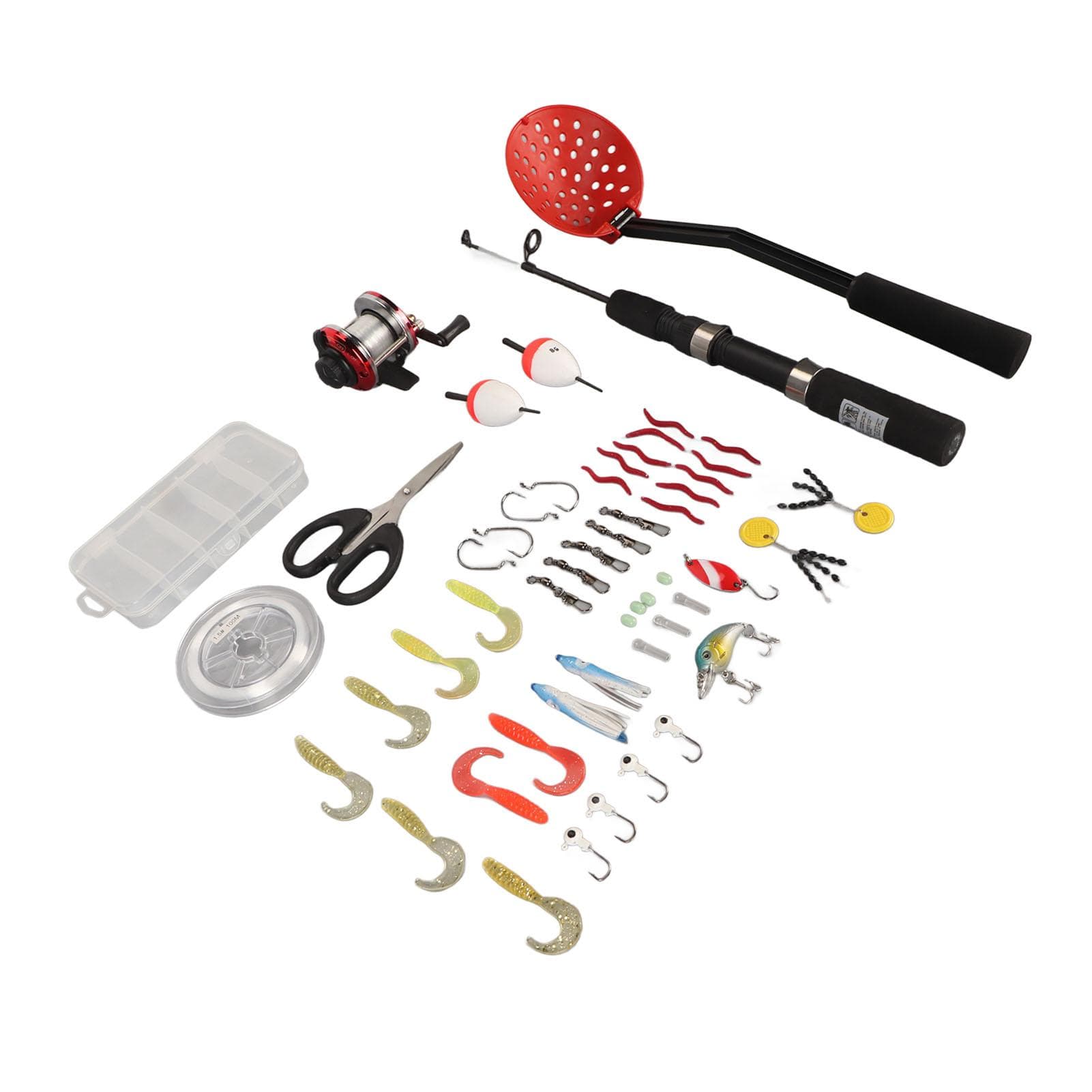 50cm Ice Fishing Rod Reel Lures Spoon Complete Kits with Fishing Equipment Bag Ice Fishing Gear