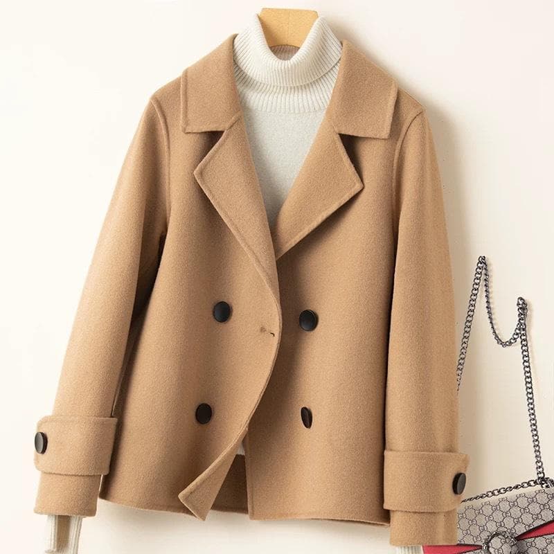 New Wool Coat for Women In Autumn and Winter Short Suit Collar Small Wool Coat Mother L