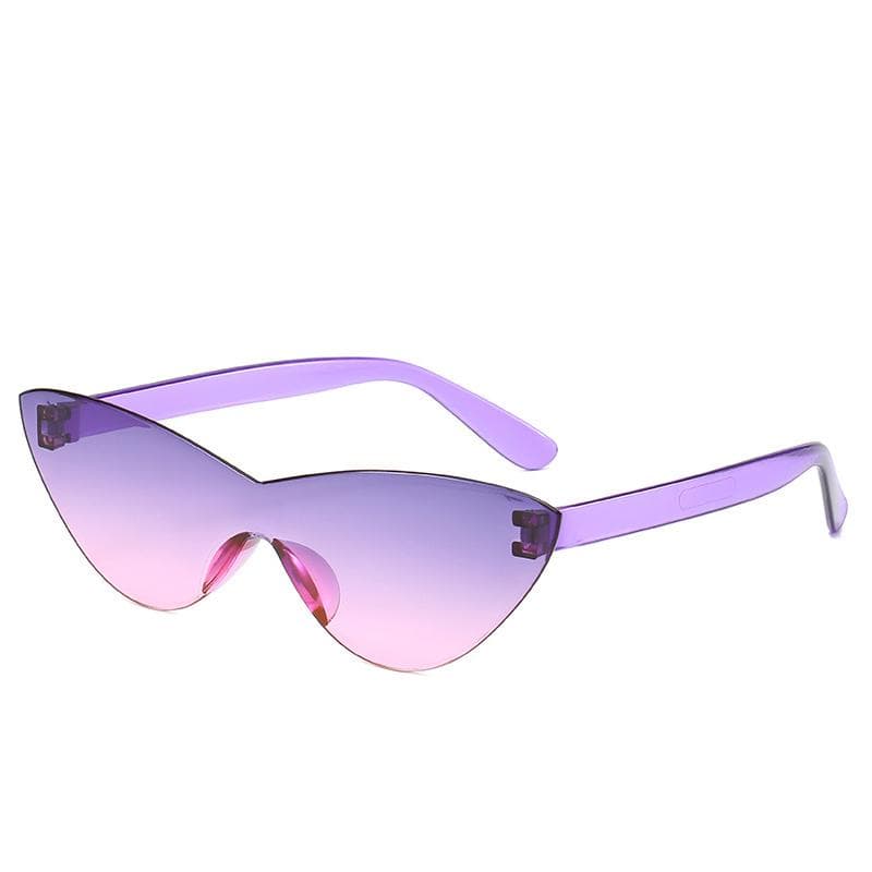 Purple Black Red Cat Eye Sunglasses Women Vintage Retro Designer Small Triangle Eyewear Sexy Sun Glasses MULTI