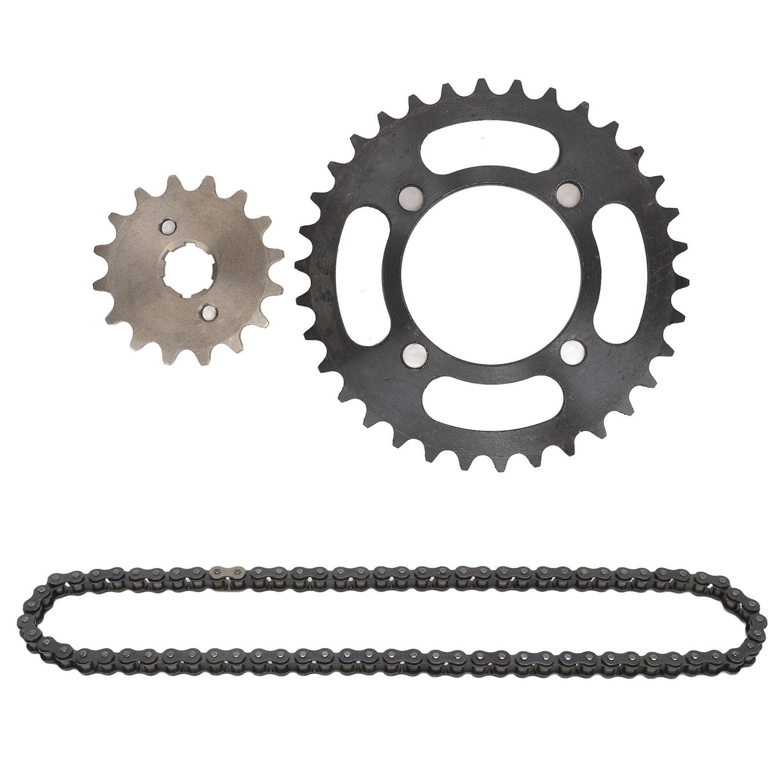 420 Chain Sprocket Set Steel 16T Front Engine Sprocket 34T Rear Sprocket with 60 Links Chain for
