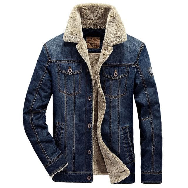 Winter Thick Fleece Lined Denim Jackets Fashion Mens Warm Outerwear XXXL