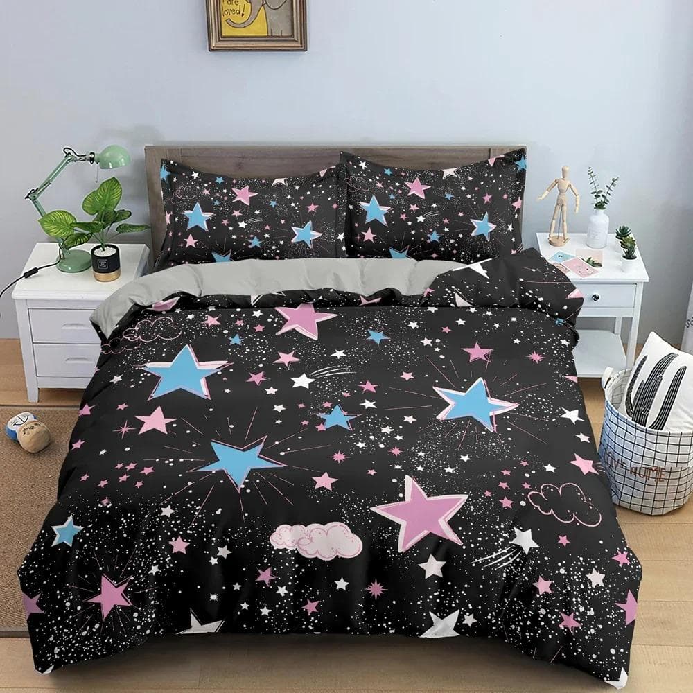 Star Pattern Duvet Cover Colorful Stars Print Quilt Covers For Bedroom Single Twin Queen King Bedding Set Home Decor AU King 240x210cm