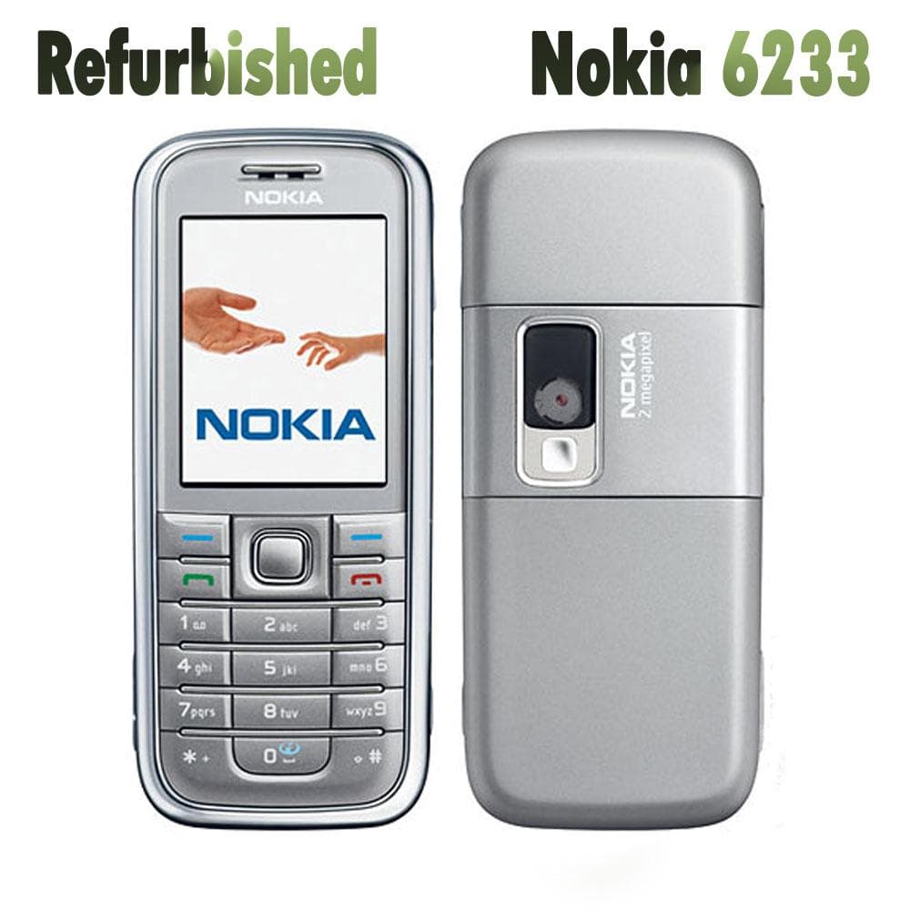 Refurbished Nokia Unlocked Original Nokia 6233 Mobile Phone With 1 SIM 1 Battery 1 Charger black