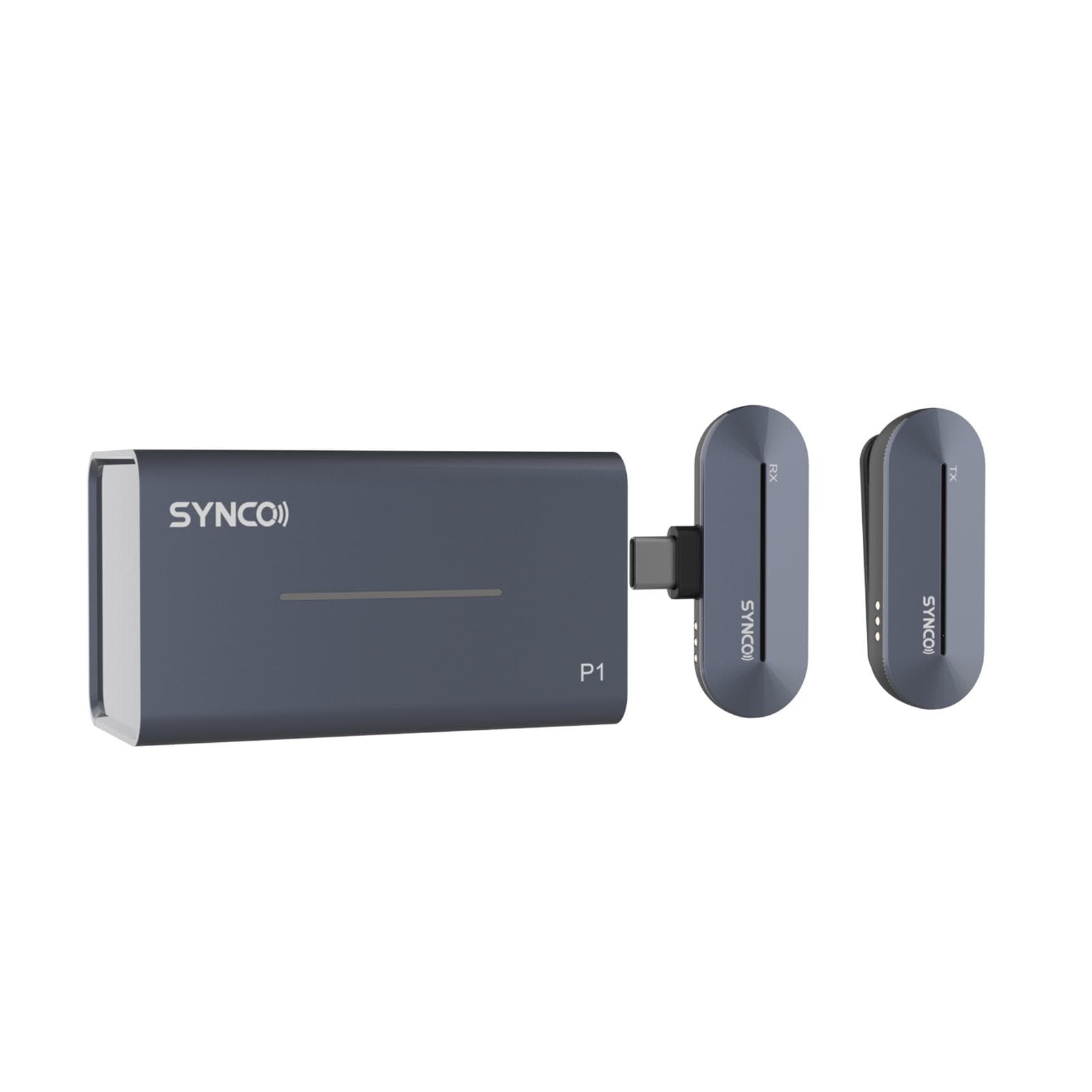 SYNCO P1L 2.4G Wireless Microphone System with Clip-on Transmitter + Mini Lightning Receiver + Type-C blue