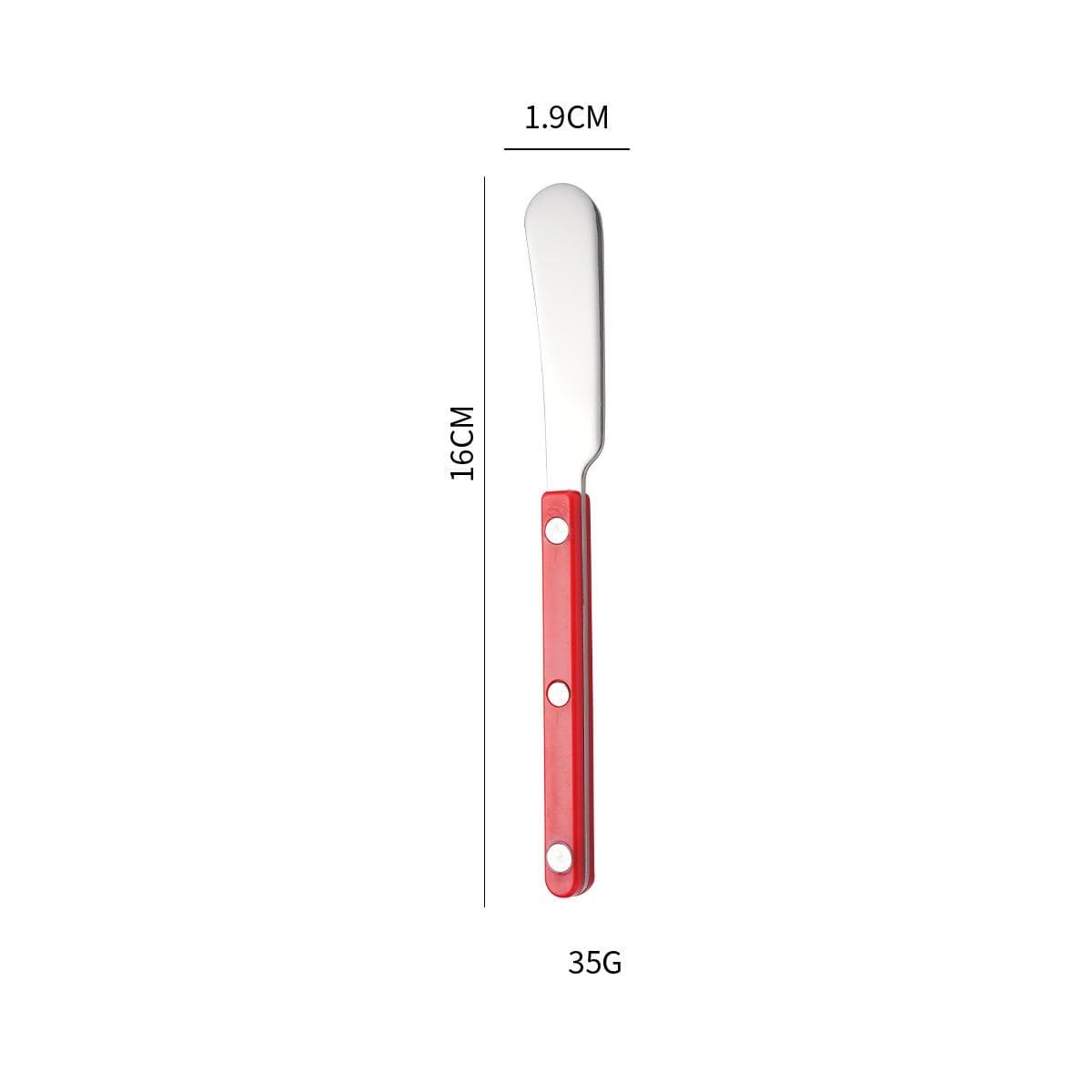 1 Piece 304 Stainless Steel Cheese Butter Knife Western Food Bread Jam Cream Knife Cutlery red