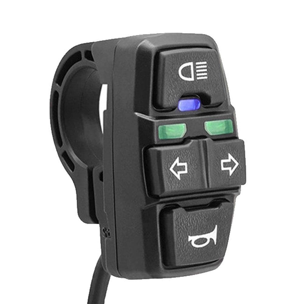 3 in 1 Electric Bike Scooter Switch Headlight Turn Signal Horn Switch 36V/48V ON/OFF Control Switch black