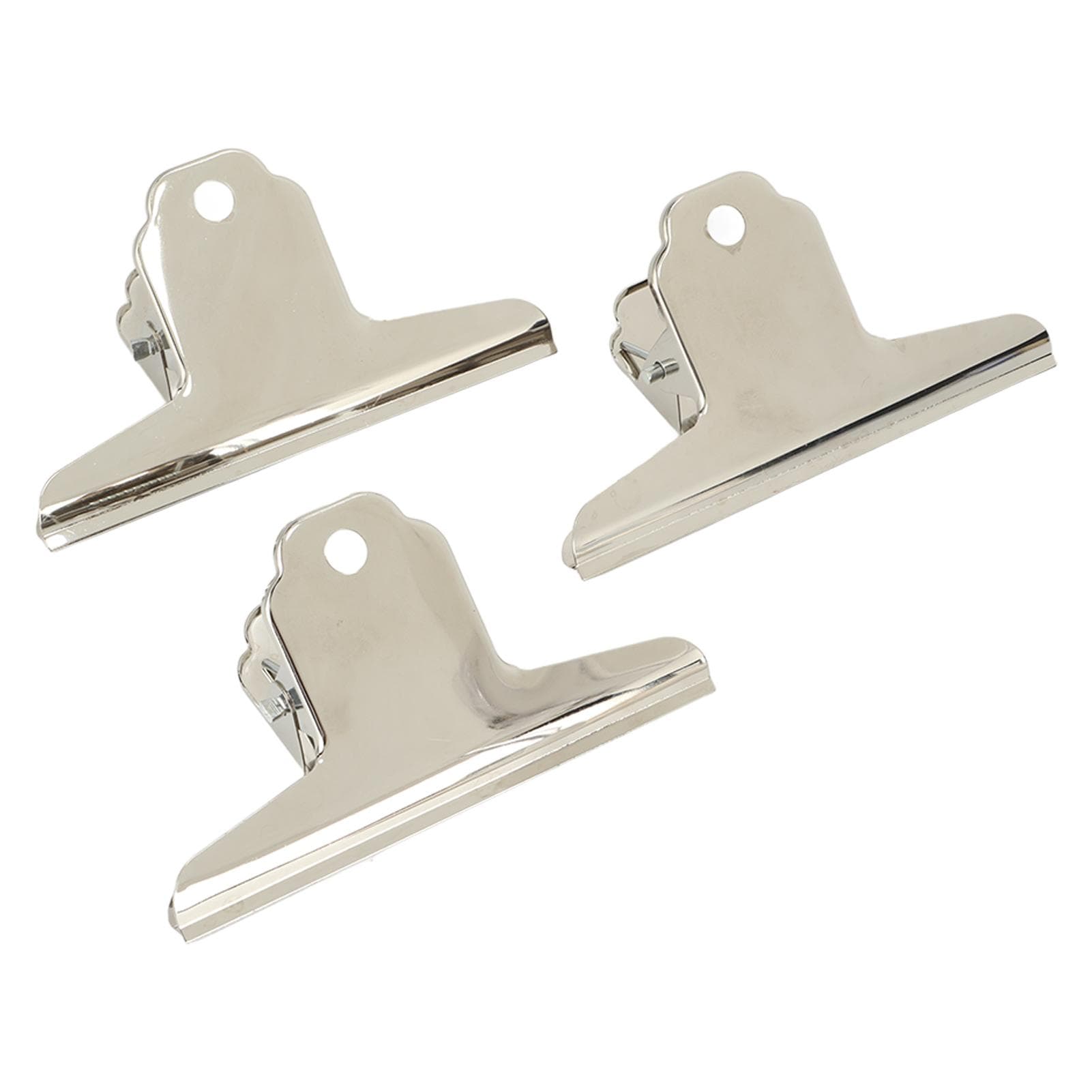 3Pcs Bulldog Clips Smoother Edges Strong Clamping Force Metal Hinge Clips for Crafts Food Bags