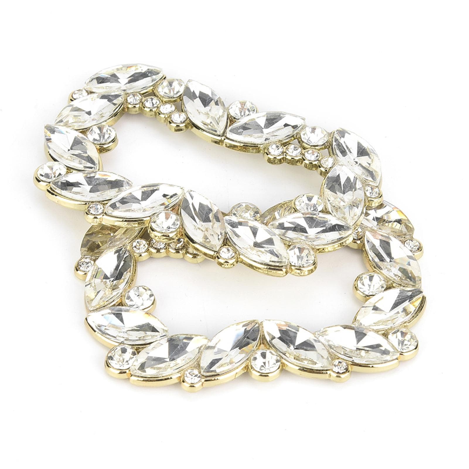 1Pair Metal Rhinestones Crystal Shoe Buckle for Wedding Party Decoration(#2)