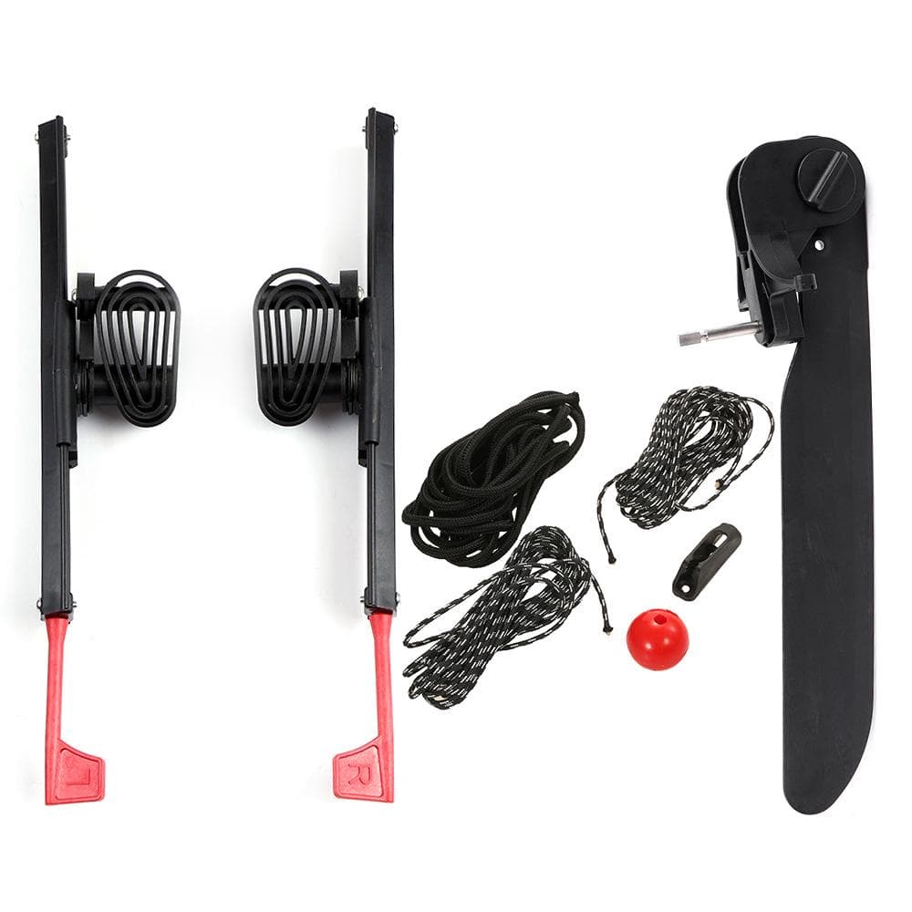 2Pcs Adjustable Locking Kayak Foot Braces Pedals with Tail Rudder Foot Control Direction Steering