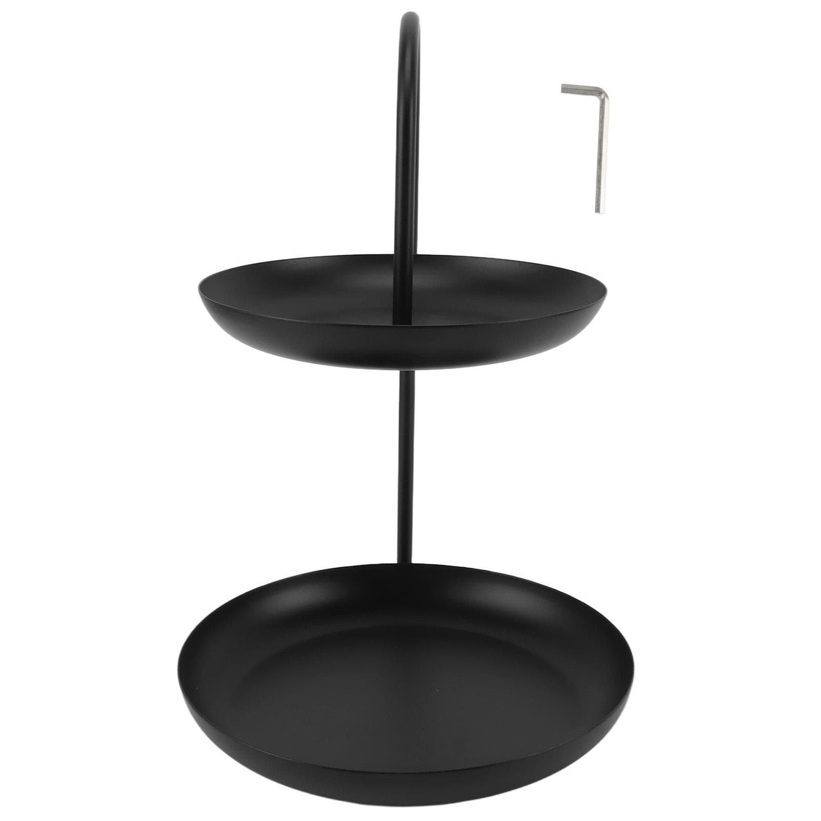 Dessert Rack Fruit Stand Round 2 Tier Iron Display Holder for Party Wedding Birthday Home Black black