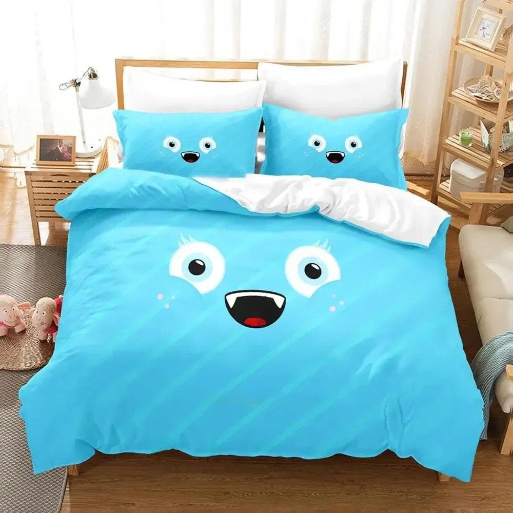Cartoon Smiley Bedding Set Duvet Cover Bed Set Quilt Cover Pillowcase Comforter king Queen Size Boys Adult Bedding Set US Queen 228x228cm