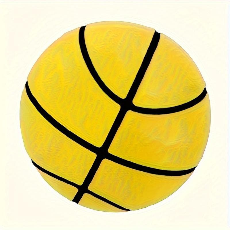Silent 7 Inch Silent Basketball - Highly elastic PU material for indoor play, perfect gift for Christmas, Thanksgiving, Halloween and birthdays yellow