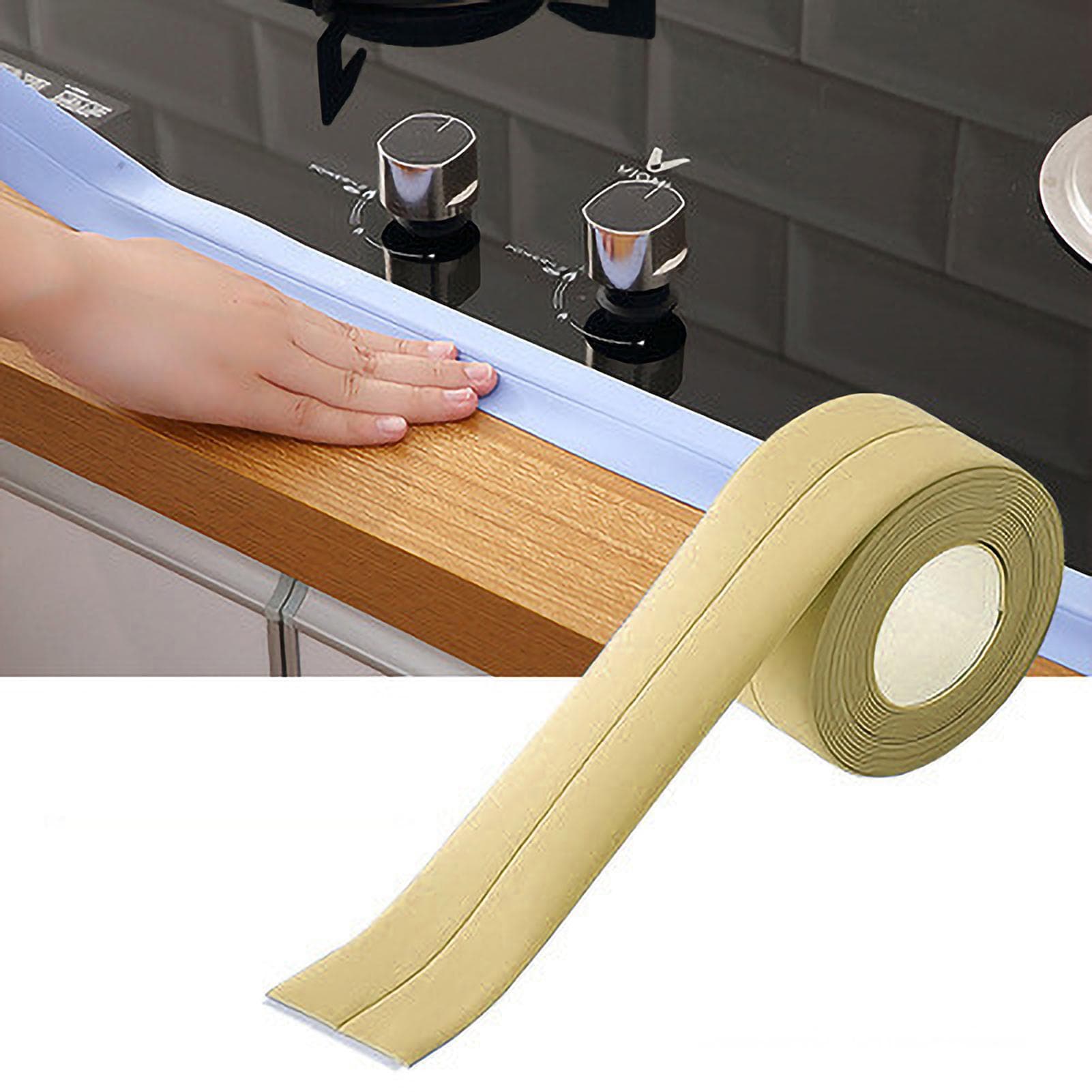 Caulk Strip PVC Self Adhesive Sealing Tape Decorative Sealant Trim Waterproof Edge ProtectorBeige