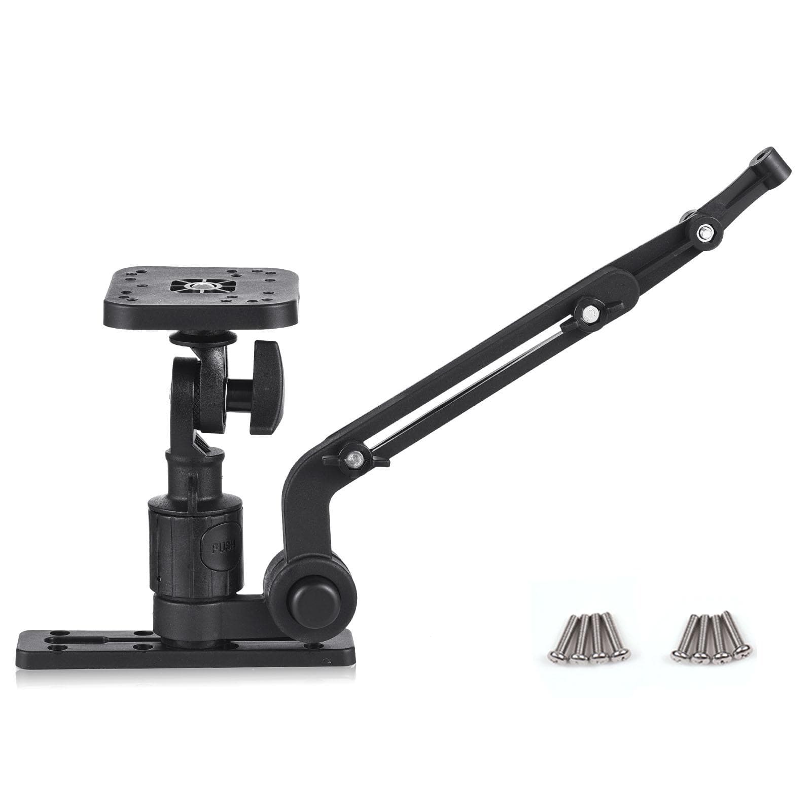 Kayak Fish Finder Mounting Plate Kayak Boat Transducer Mounting Arm Fish Finder Mount Base Adapter black