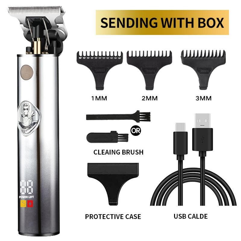 Professional Vintage Hair Clippers and Trimmers Kit, Rechargeable Cordless Haircut & Grooming Set for Men, Beard Trimmer With