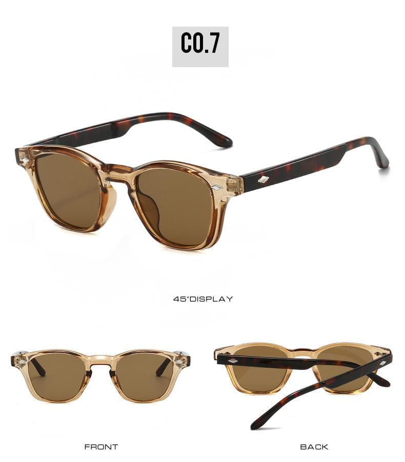 NovelTeez Small Sunglasses Single Bridge Star Rivet UV400 PC Full-Rim Shades for Youth Outdoor Unisex Compact