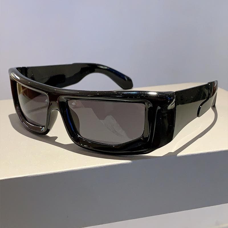 KAMMPT Y2k Wrap Round Sunglasses Metallic Rim UV400 Protection Trendy Vintage Unisex Shades for Men Women Outdoor Sports Other