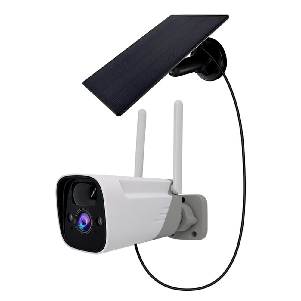 2MP WiFi Battery Security Camera Wireless 1080P Home Surveillance Camera Outdoor Solar Camera with white