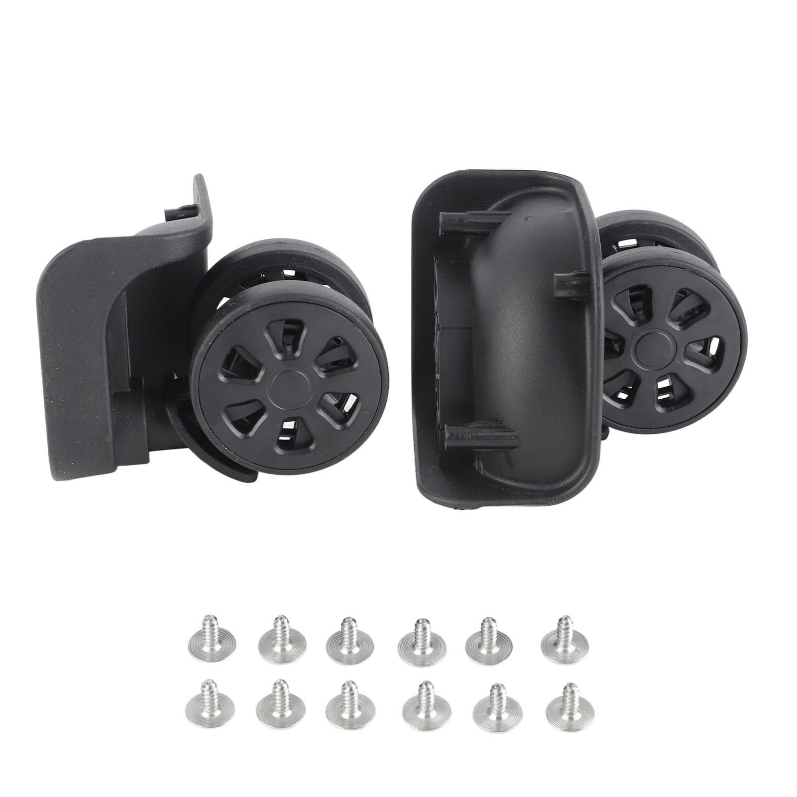 1 Pair Black Luggage Suitcase Caster Swivel Universal Wheel Nylon for Repair Replacement