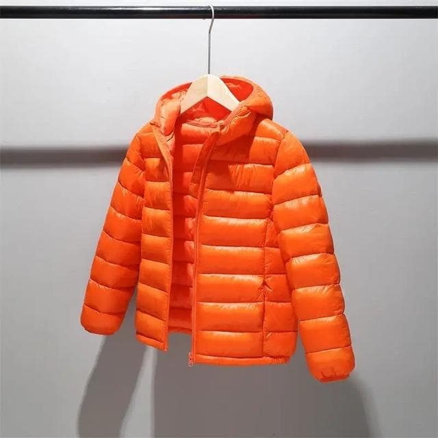 Children 2-12 years old down cotton jacket clothes for boys girls cotton padded clothes kids Warm Down Coats 11-12 orange