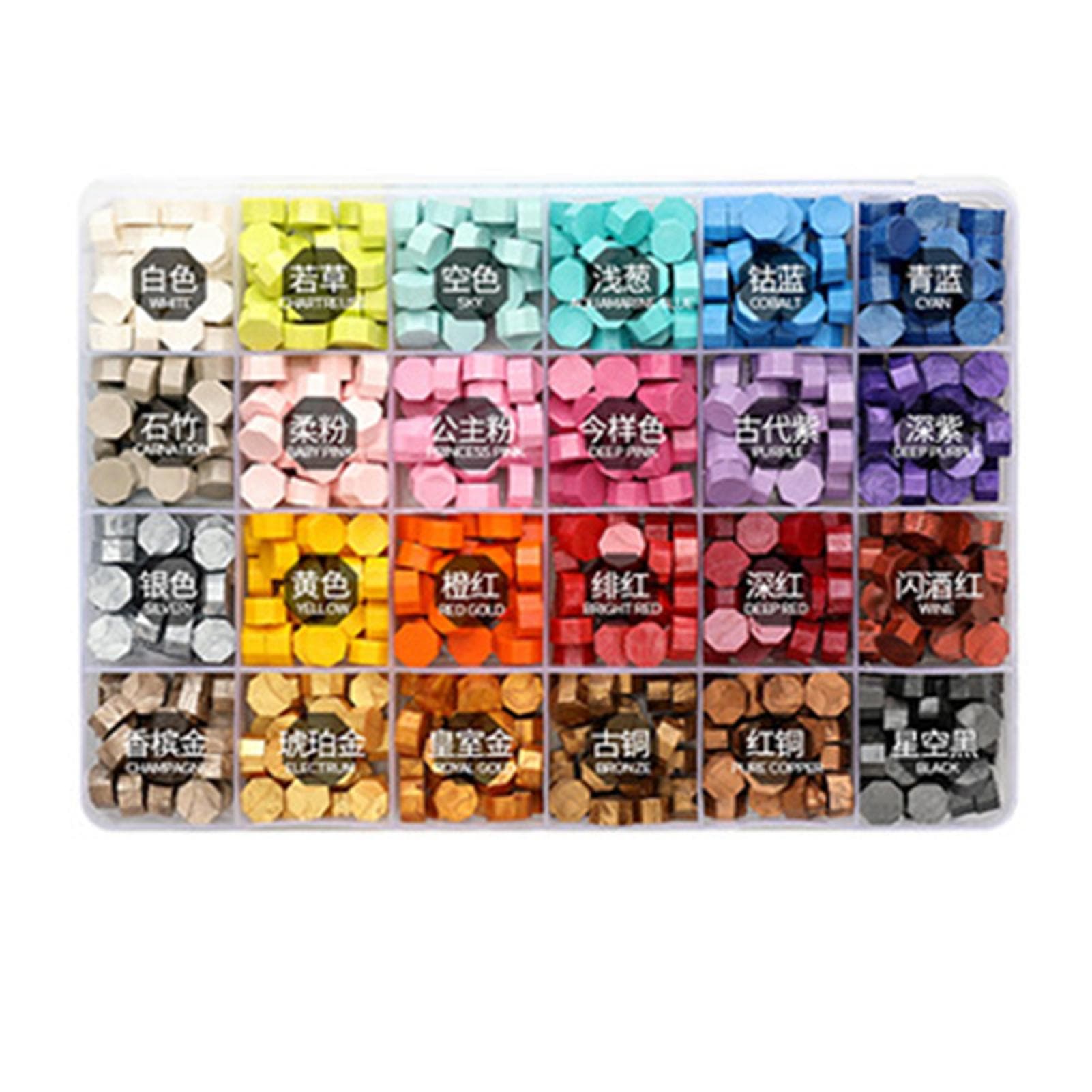 600 Pieces Sealing Wax Beads Kit Colorful Wax Seal Beads with Storage Box 1pc Wooden Handle Wax OS5731-8