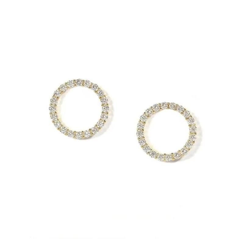 Delicate Small Circle Stud Earrings For Women Gold Color Minimalist Party Summer Zircon Earrings Fashion Jewelry Gift gold