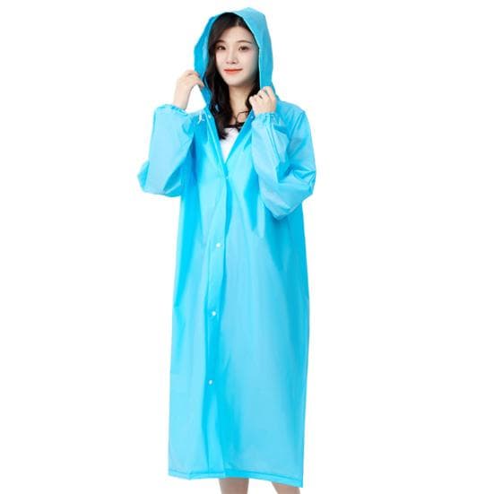Hooded Rain Coat Impermeable Thickened Waterproof Unisex Universal Tourism Outdoor Hiking Rain Poncho Raincoat Travel Supplies blue