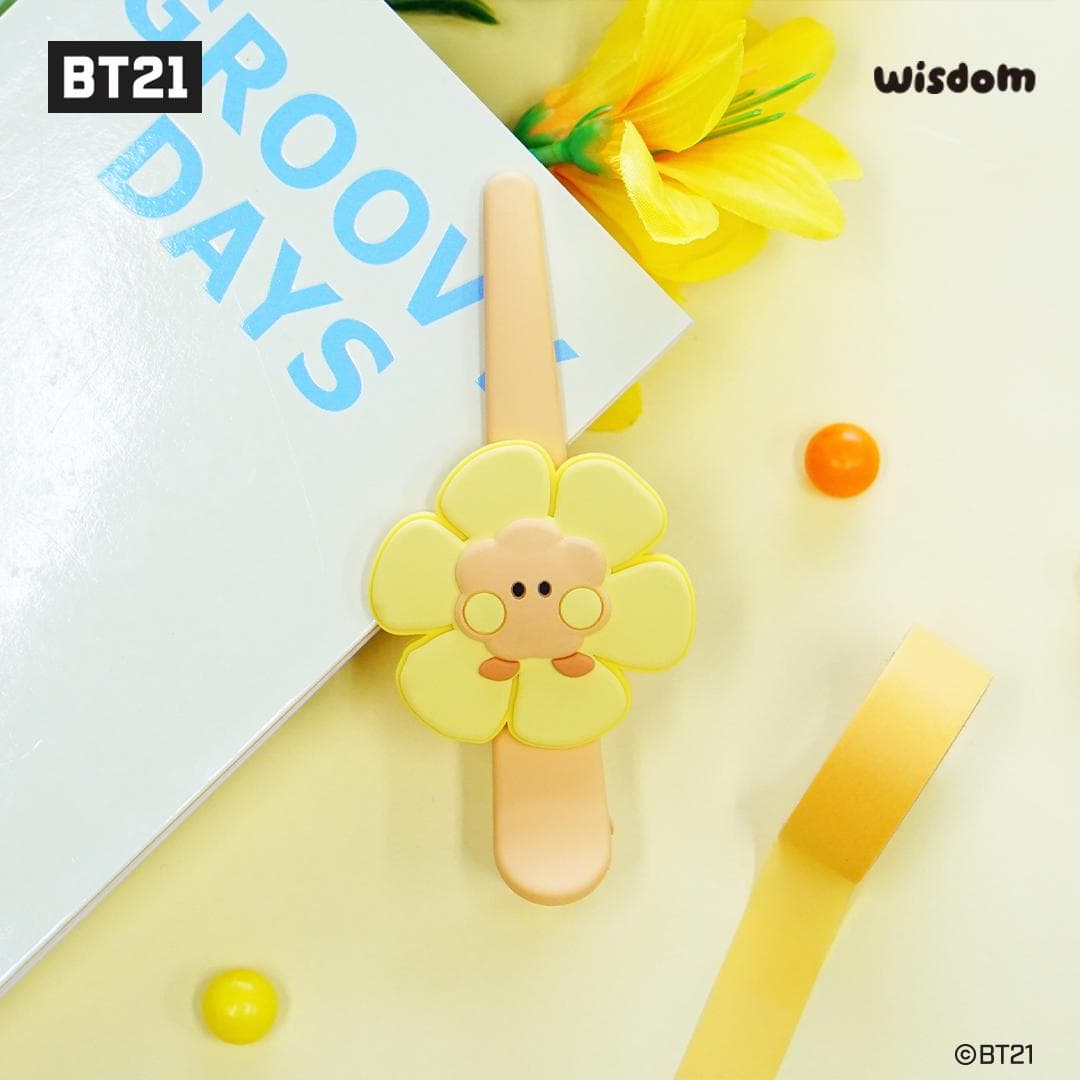 BTS (BangTan Boys) BT21 minini Hair Clip Happy Flower, Official, Original, Authentic, K-POP, idol
