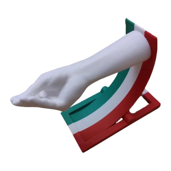 Italian Hand Gesture Figurine 3D Printed Swinging Italian Gesture Decoration Rocking Hand S white