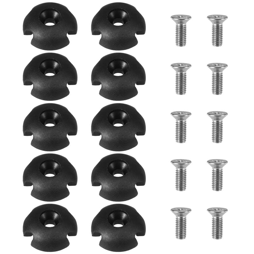 10pcs Deck Line Guide Slotted Round Out Fitting Accessories for Kayak Canoe Boat black