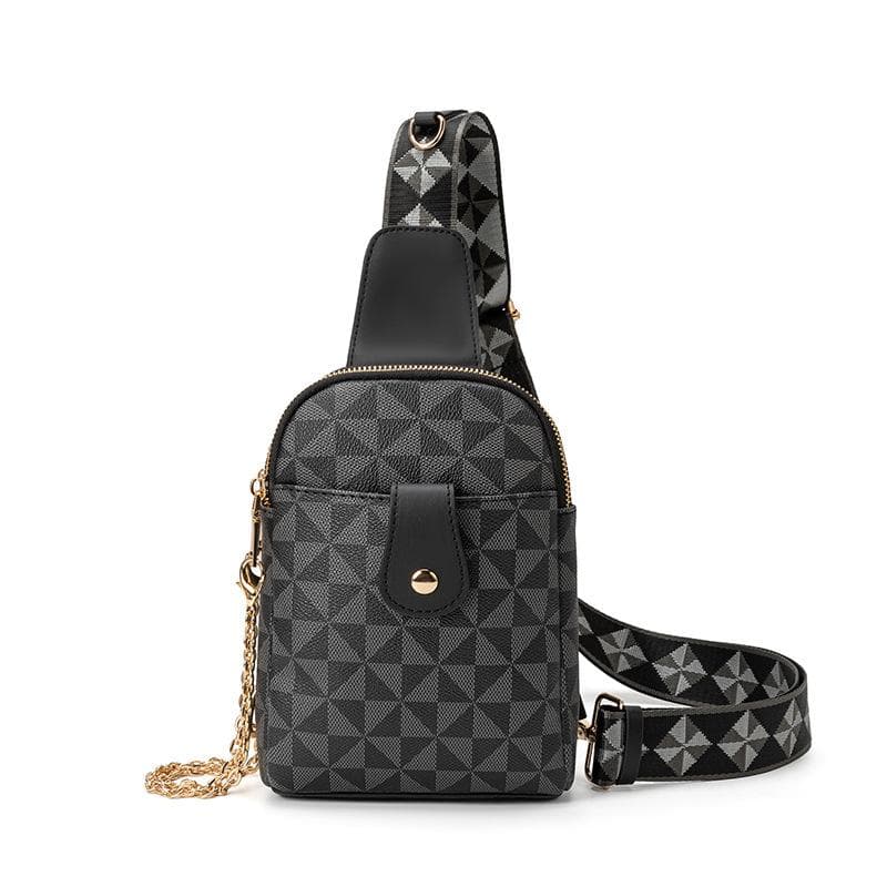 Breast Bag Woven Retro Small Bag Mobile Phone Bag Women's Print Women's Compact Lightweight Crossbody Bag