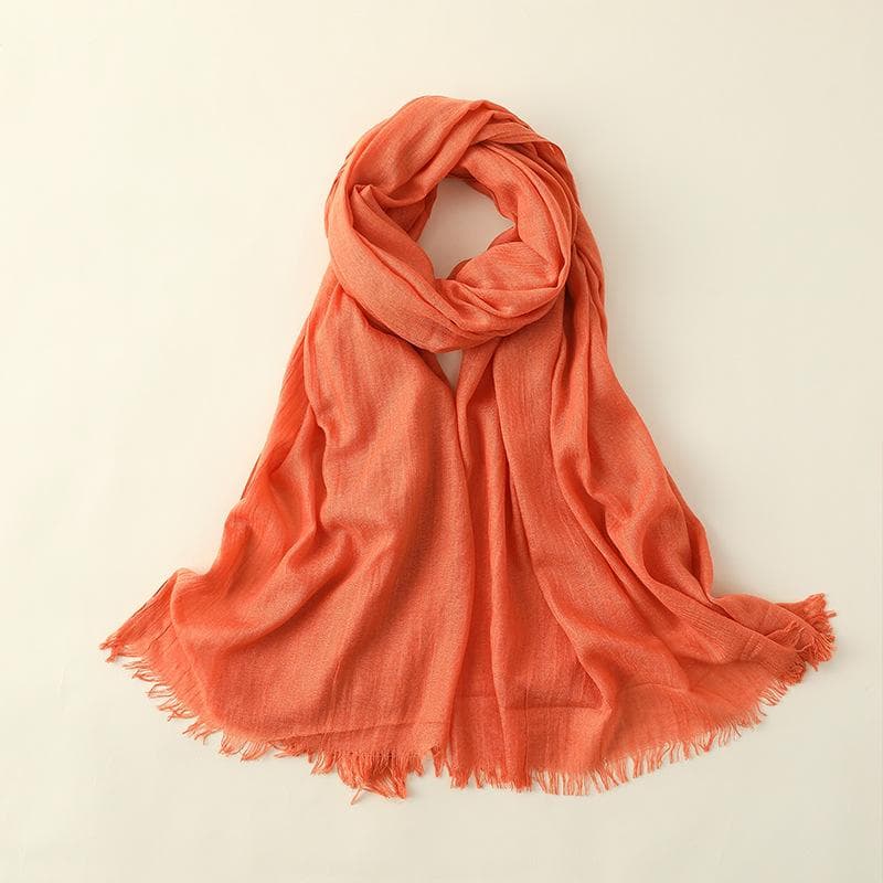 Summer Silk Scarf for Women, Fashionable Sun Protection and Shading, Beach Long Scarf, Solid Color Cotton and Linen Silk Scarf, Scarf 100*195CM