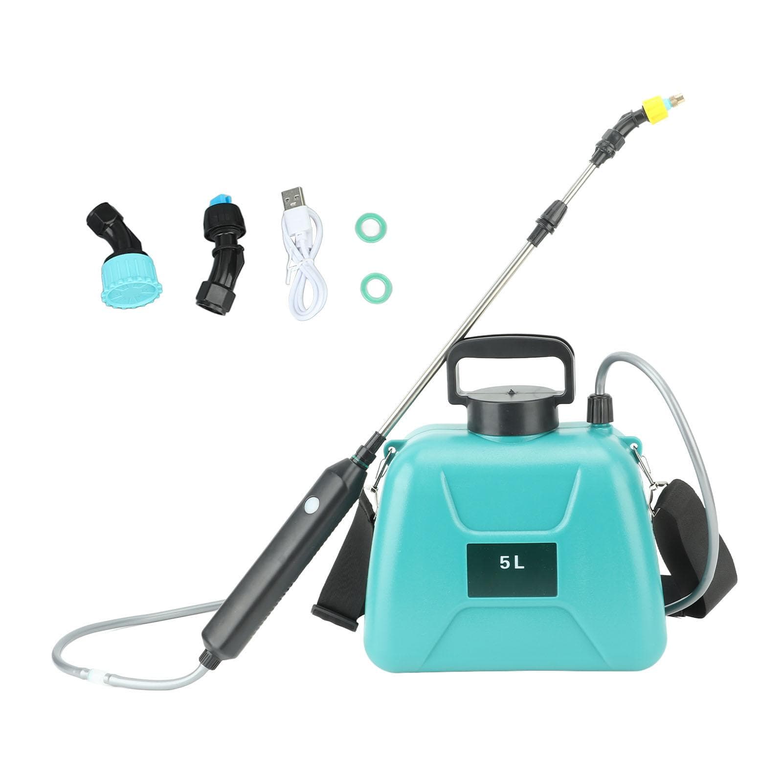 Electric Sprayer with USB Rechargeable Handle 2400 Mah Battery Powered Sprayer Handle for Home Lawn green
