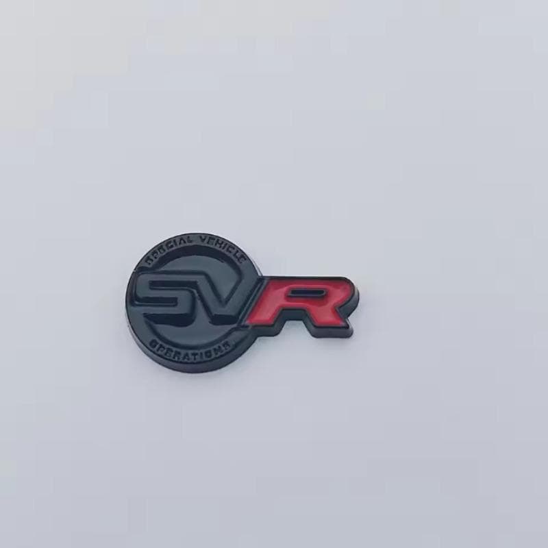 1Pcs 3D SVR Logo Car Steering Wheel Emblem Sticker Gear Control Emblem Badge for  R-ange R-over Discovery 2 Sport Evoque L405 Defender LR3 Black&Red