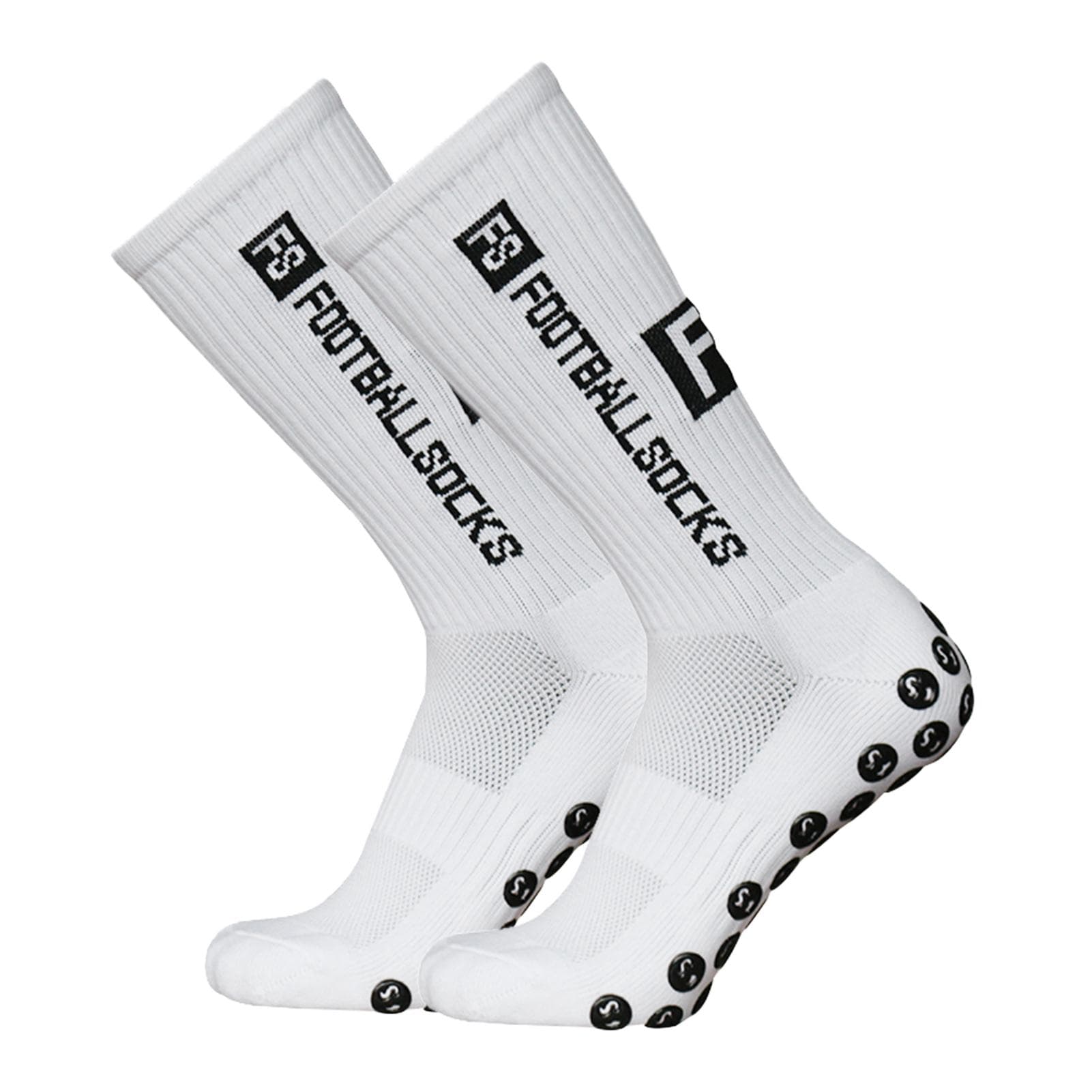 Outdoor Sports Running Socks Stretch Socks Athletic Football Soccer Socks Anti Slip Socks with Grips white