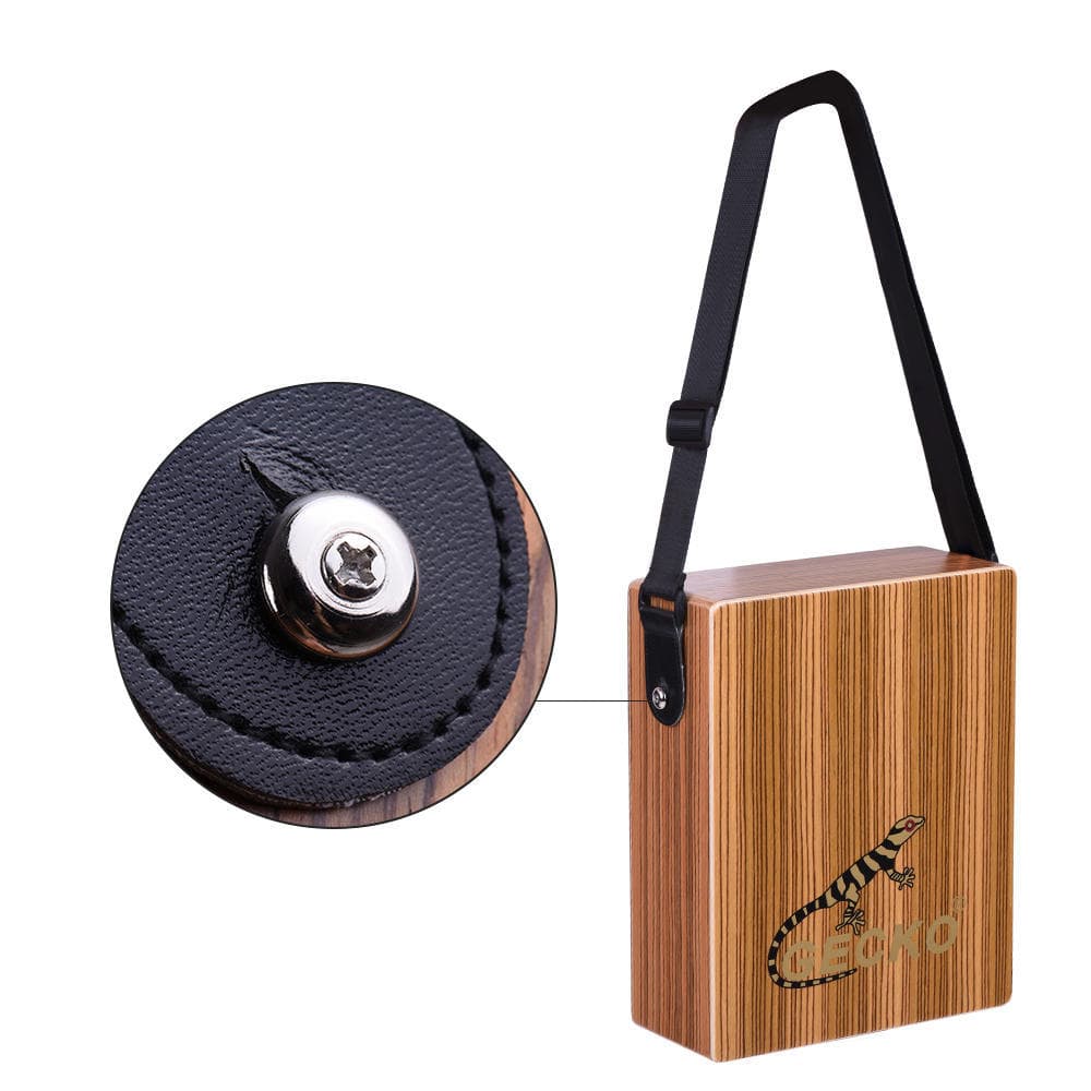 GECKO C-68Z Portable Traveling Cajon Box Drum Hand Drum Wood Percussion Instrument with Strap Carrying Bag