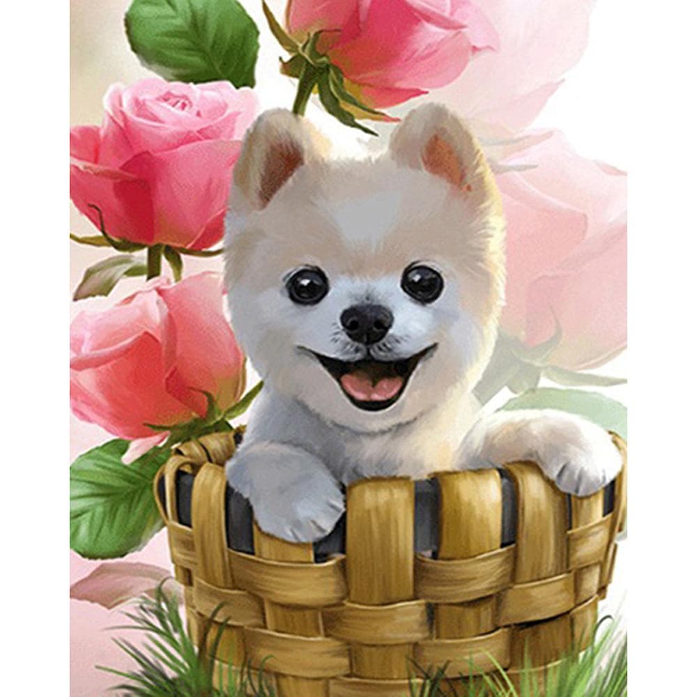 5D DIY Diamond Painting cute dog Diamond Embroidery animal Cross Stitch Rhinestone Mosaic Animal Home Decor Gift 20X30CM