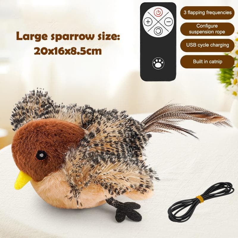Interactive Bird Cat Toys Usb Rechargeable Flying Birds Cat Toys Adjustable Remote Control Electric Interactive Cat Toys