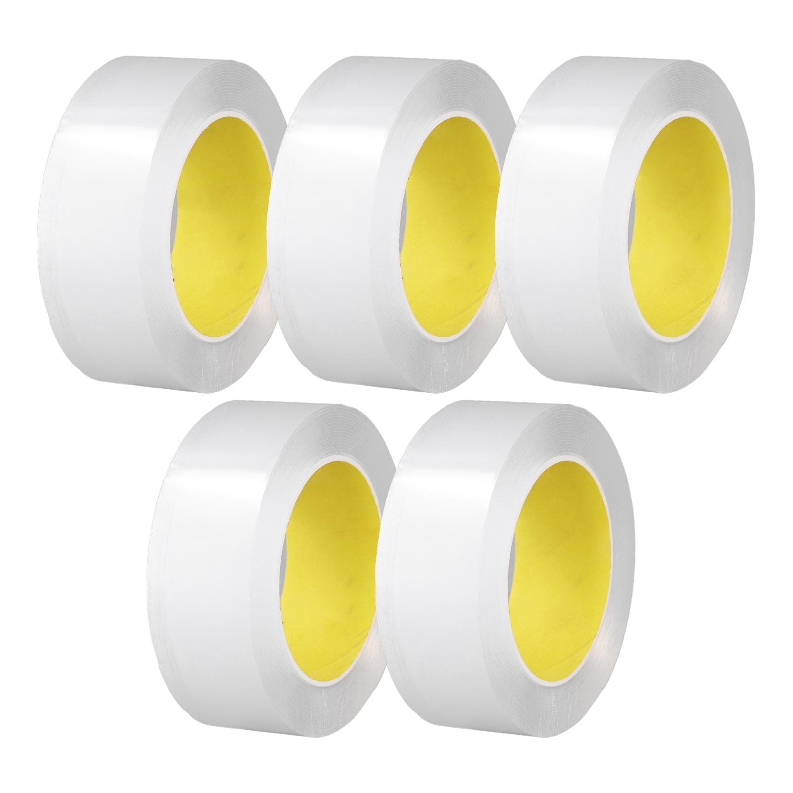 5 Rolls Double Sided Tape Transparent 2 Sided Adhesive Tape for Wall Carpet Photo Poster Decor 5M